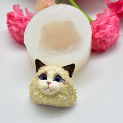 3D Ragdoll Cat Silicone Fondant Cake Chocolate Mold Soap Handmade Wax Mould  Tool