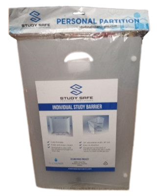Study Safe Individual Study Barrier Personal Partitions Clear. Folds & Snaps!