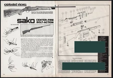 1979 SAKO Center-Fire Bolt Act. Rifle Schematic  Parts List Assembly Article