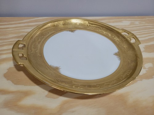 Hutschenreuther LHS Selb Bavaria 24kt Heavy Gold Encrusted Rim Serving Plate - Picture 7 of 8