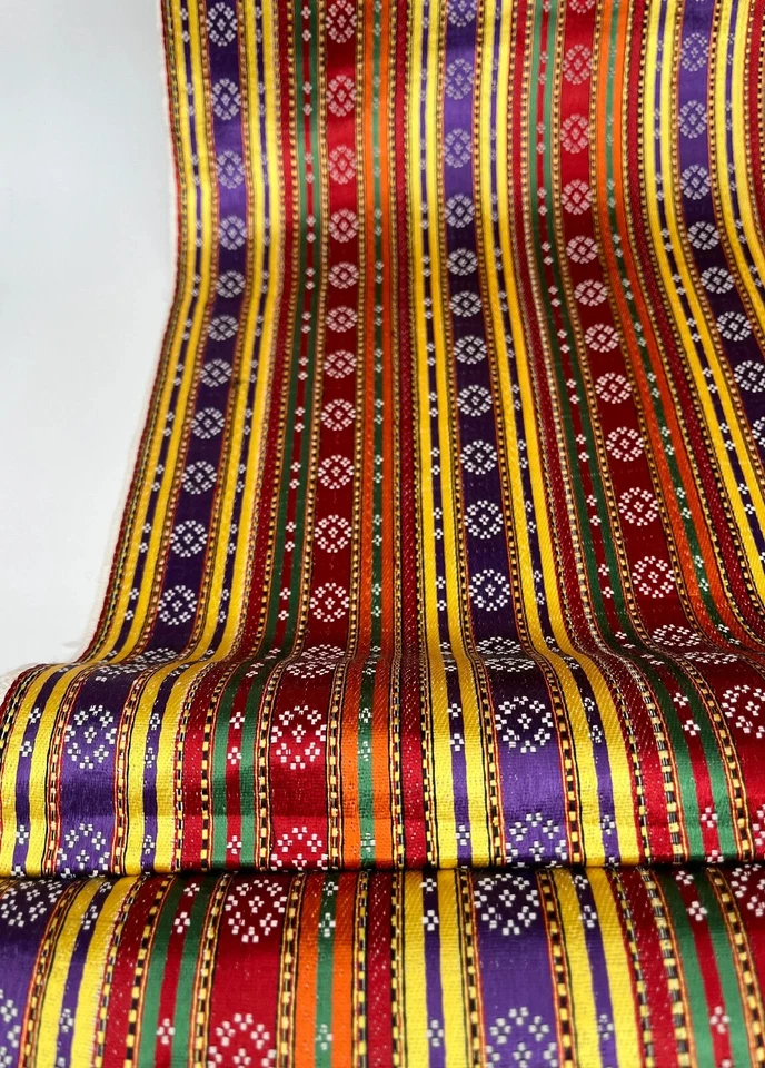 Luxurious Satin Traditional Ethnic Patterned Kutnu Fabric By 2 Meters. - Image 3 of 4