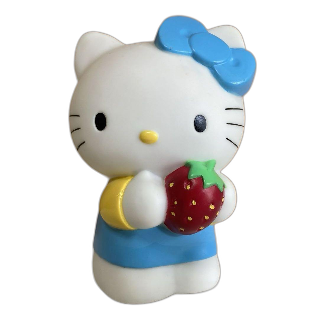 Sanrio Hello Kitty Piggy Bank Retro 1997 Blue Dress Strawberry Blue Ribbon