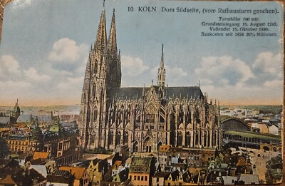 Koln Germany, Dom Sudseite, Cologne Cathedral, Vintage Post Card