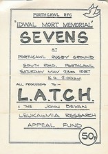 PORTHCAWL RUGBY SEVENS PROG 23 May 1987 Jersey Beach Royal Oak & The Swan