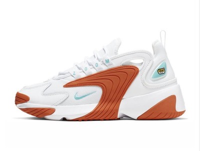 Nike Zoom 2K AO0354-105 Women's Size 12 ORANGE WHITE LIGHT AQUA \