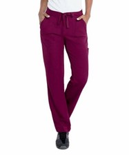 Urbane Wine Taylor Women's Straight-Leg Scrub Pants with Pockets - Size S