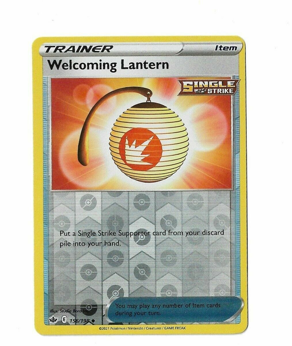 Pokemon - Welcoming Lantern - 156/198 - Reverse Holo - Chilling Reign -NM/M -New