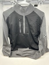 Footjoy 1/4 Zip Sweater Men Size Large Back/Gray Color Block Wool