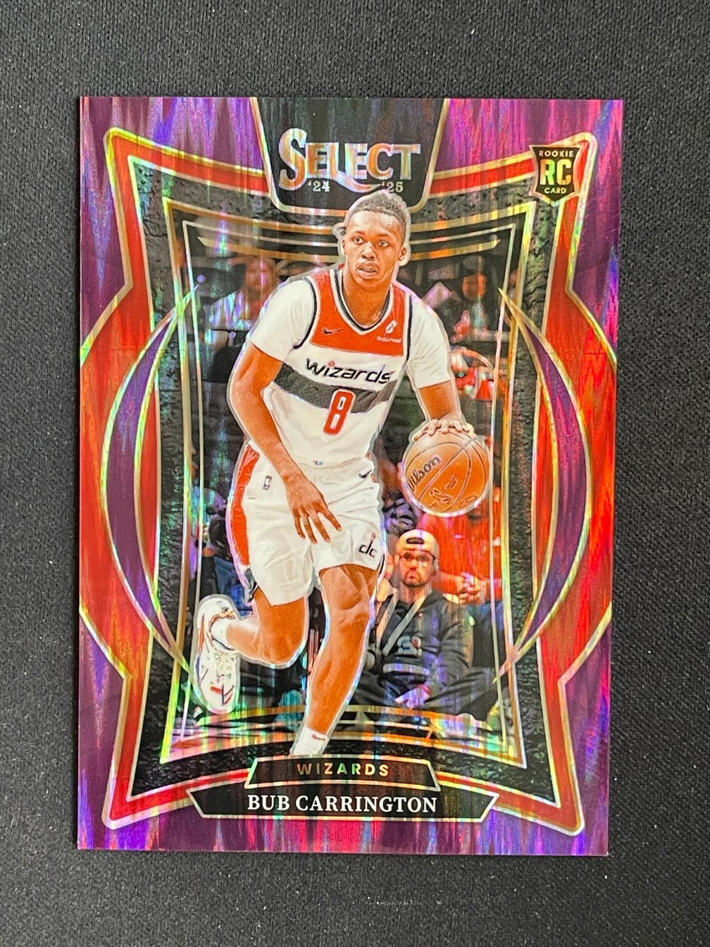 Bub Carrington 2024-25 Panini Select Concourse Purple Flash Prizm 033/249 RC