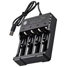 New 4 Slot USB Battery Charger For Rechargeable Lithium Li-ion Batteries 3.7V
