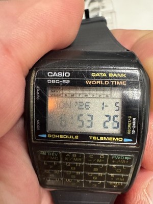 Rare Vintage Casio Data Bank DBC-62 Men's Calculator Digital Watch