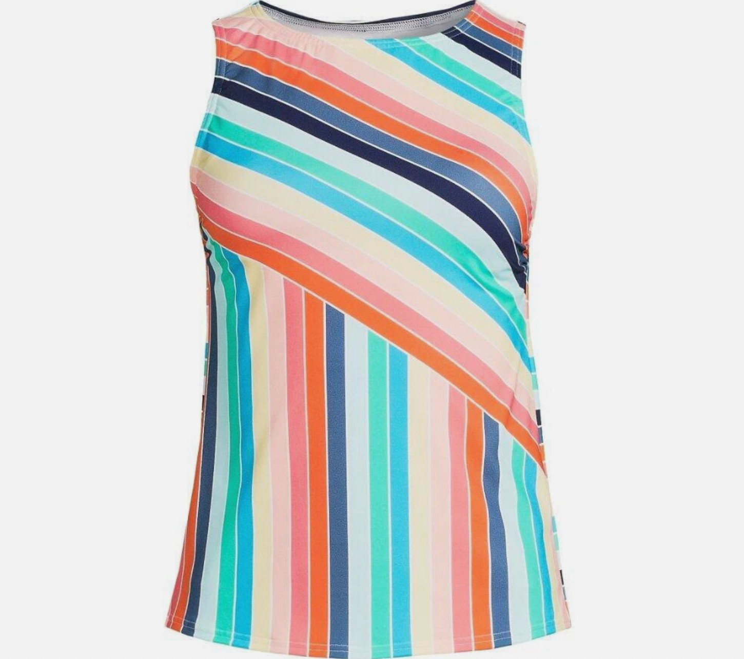 Land's End Women's 18 Chlorine Resistant High Neck Tankini Swim Top