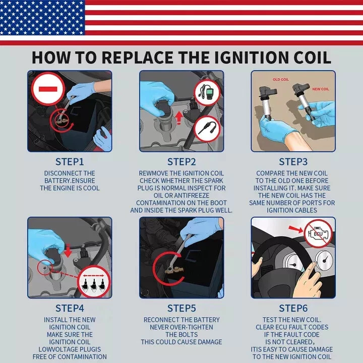 Bobinas de encendido 6 piezas para Lexus ES300h ES350 GS300 GS350 90919-02255 duraderas nuevas Foto 4 de 4