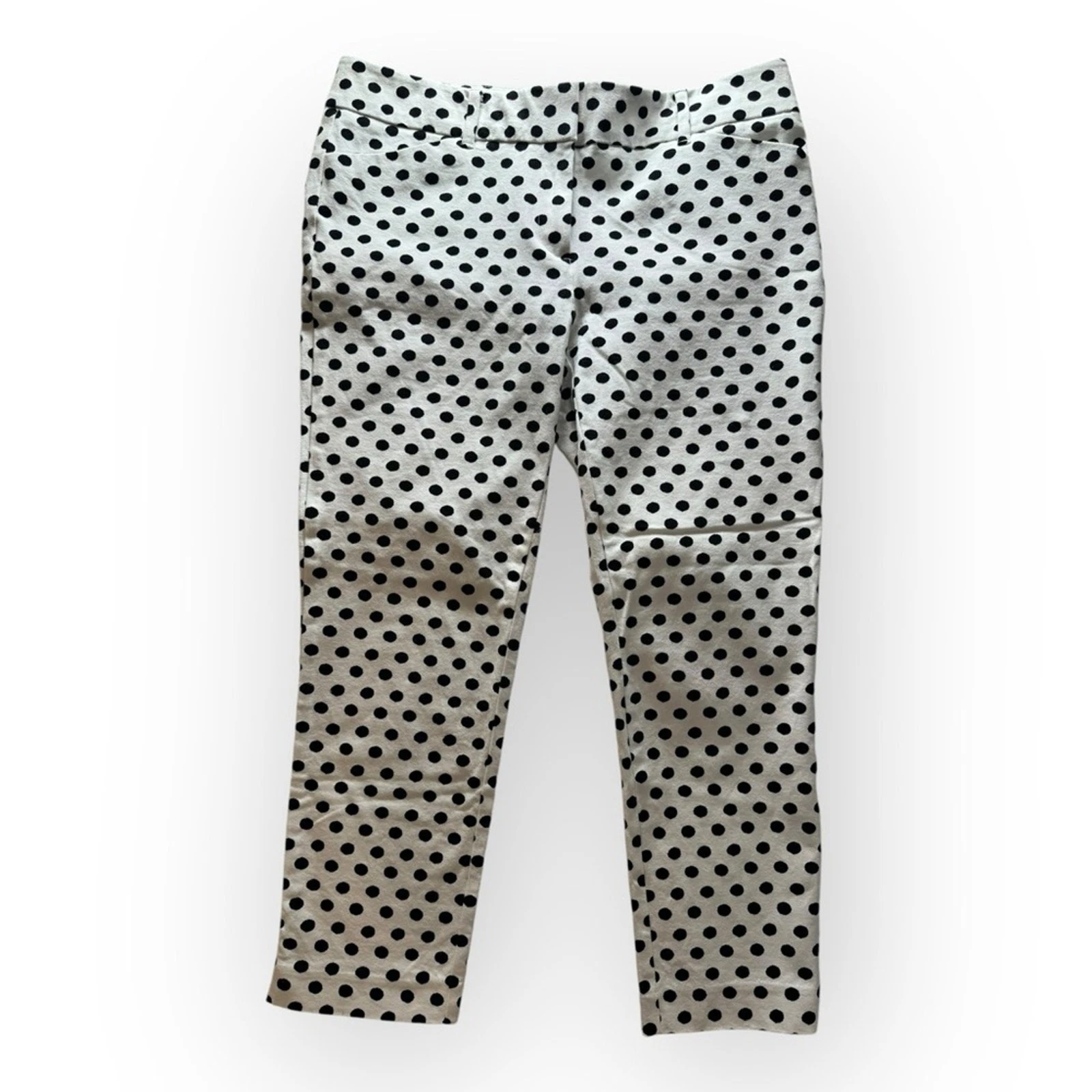 NY&Co Womens polka dot Ankle Cigarette Tailored Capri pants Stretch 10