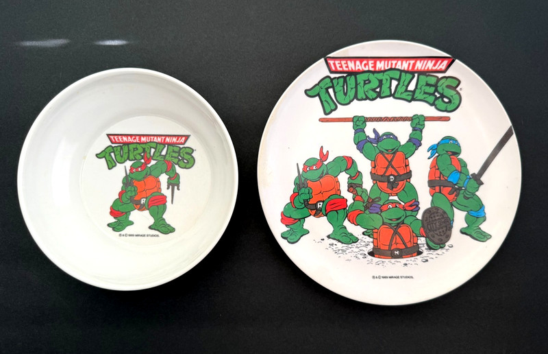 Teenage Mutant Ninja Turtles Melamine Plate Mirage Studios 2 PC souvenir '89 set