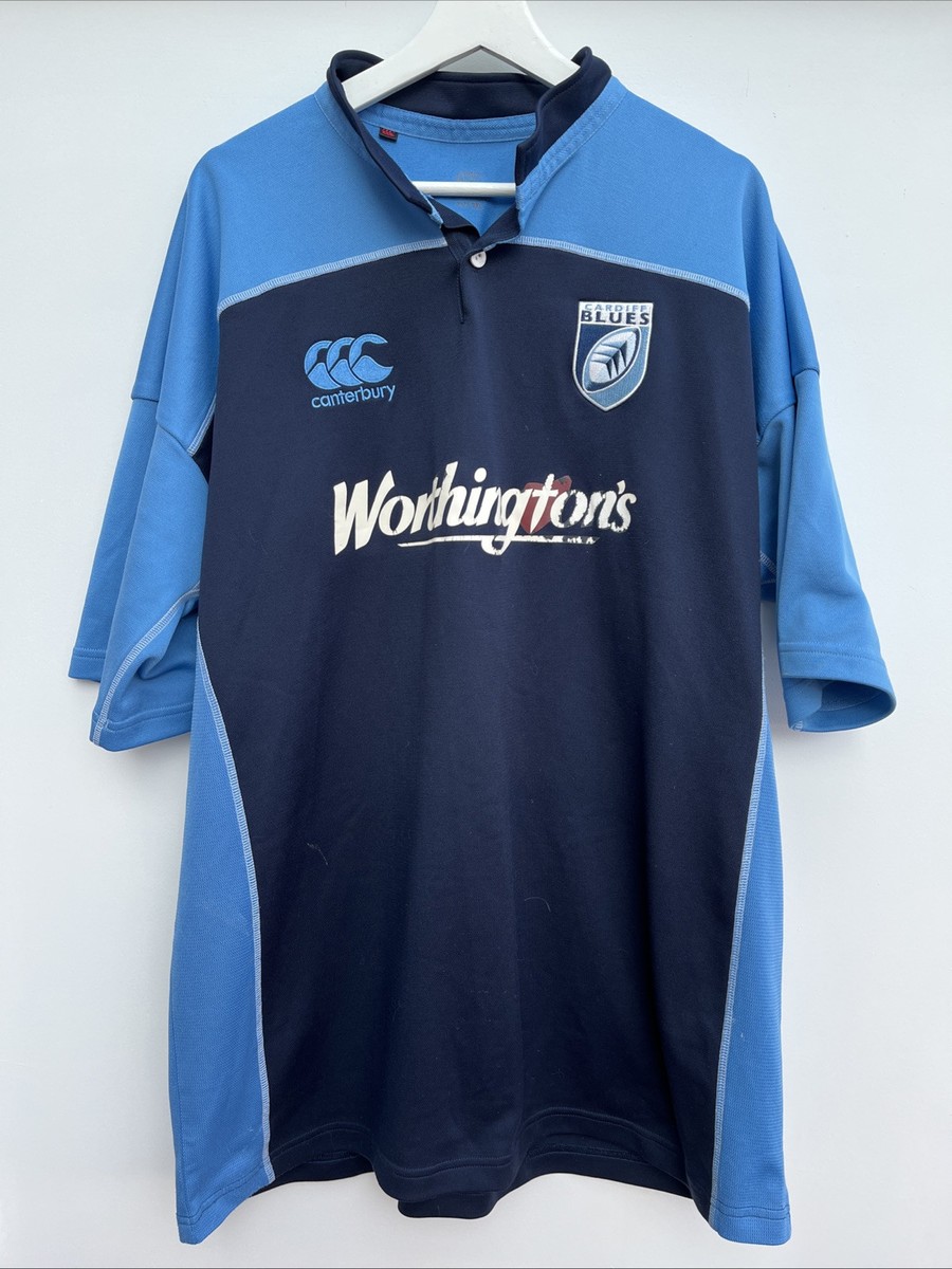 Vintage Cardiff Blues Rugby Shirt Canterbury Long Sleeve