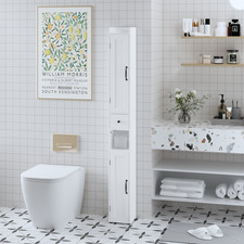 67.51"Tall Bathroom Storage Cabinet with Adjustable Shelves,Slim 2 Doors Cabinet