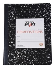 School Smart Hard Cover Ruled Composition Book, 100 9-3/4 x 7-1/2 Inches