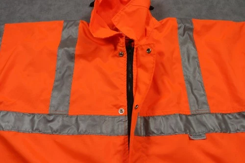 OccuNomix Coat Mens XL Orange Hi Vis Reflective Waterproof Rain Class 3 LUX-TJFS image 7