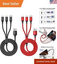 Multi-Device 4ft Charging Cable Set - Braided USB C  Micro USB Features