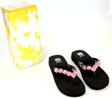 YELLOWBOX Sequin Wedge Sandal Flip Flops STYLE DILLY Size 10 Color Pink