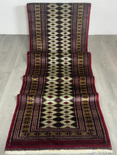 Schöner Buchara Läufer Orientteppich GEREINIGT Handgeknüpft 302cm x 96cm G0214