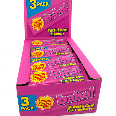 Chupa Chups Big Babol Tutti Frutti Kaugummi volle Kiste 24 x 3 Packungen