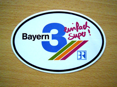 Aufkleber Bayern 3 BR einfach super Radio Rundfunksender Sticker Werbung