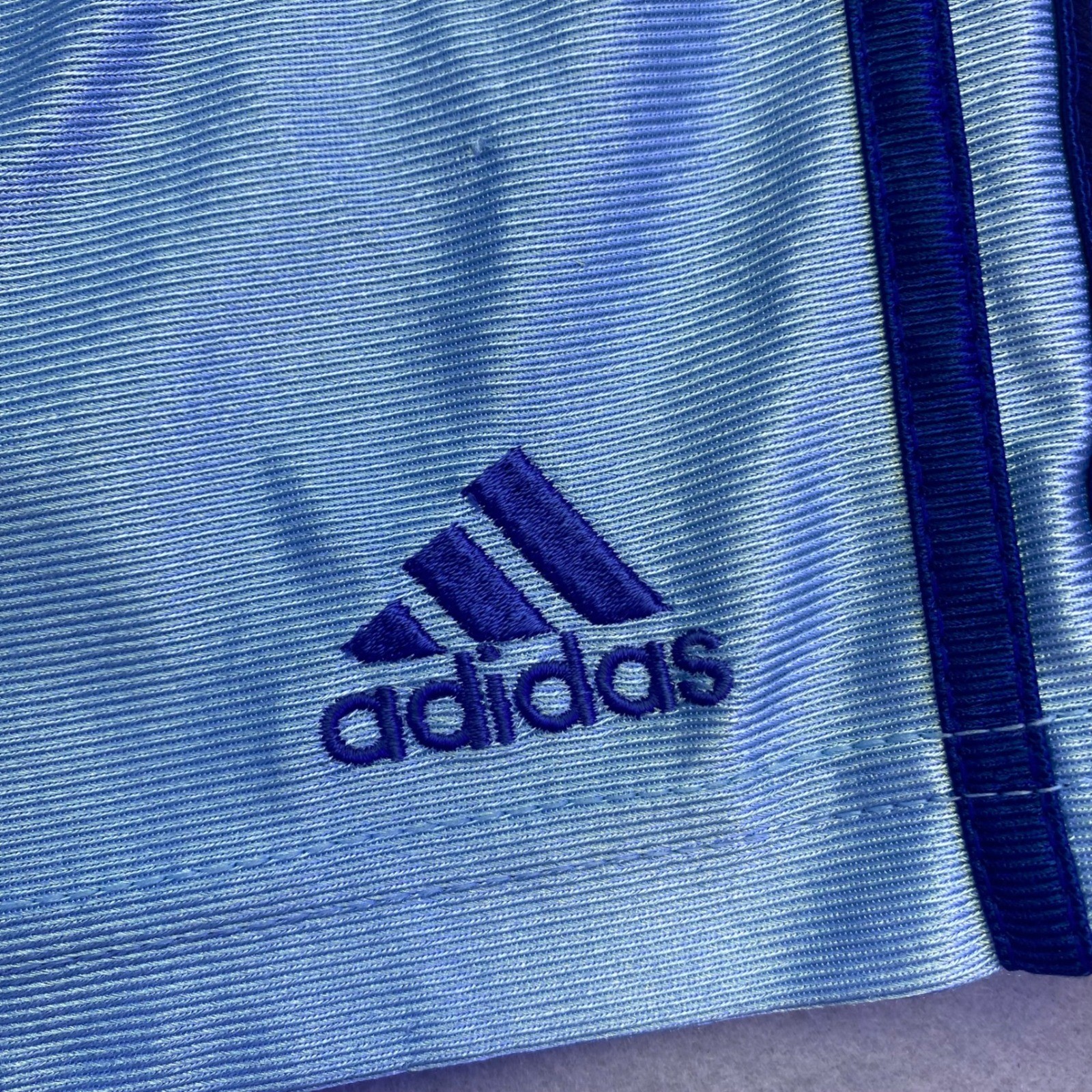 Adidas Shorts Men's Large Athletic Light Blue Shimmer Navy 3-Stripe Basketball thumbnail 6