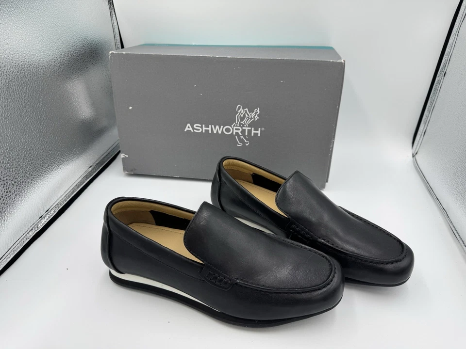 Nuevos zapatos de golf Ashworth Encinitas negros blancos talla 8,5 para hombre $140 G54173 Foto 2 de 4