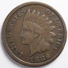 1886 Indian Head Penny Cent Type-2 Fine (F)