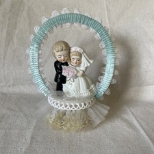 Vintage Wedding Cake Topper Bride And Groom 1950  s