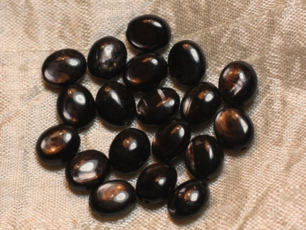 Perles Pierre Hypersthene de Qualité Premium | Éclat Argenté Ovale 10x8mm