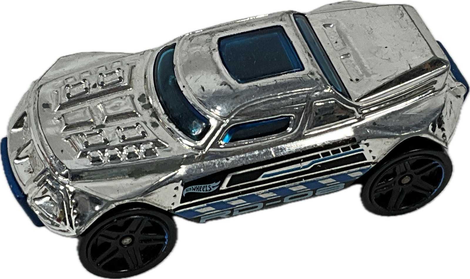 Hot Wheels 2015 RD-08 RD08 Silver Chrome Blue Bottom Heavily Played As Is