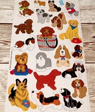 Vintage 2002 Sandylion Kromekote Cute Dog Puppy Sticker Sheet UNUSED