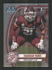 2024 Bowman University Chrome #168 Taurean York Texas A&M Aggies 44409