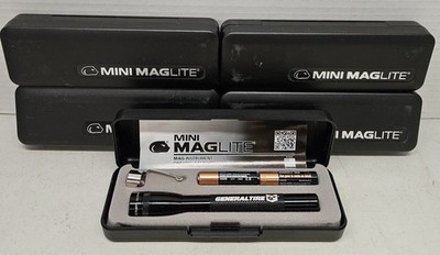 5x MagLite NOS GENERAL TIRE Advertising Flashlight Lot Compact AA Black