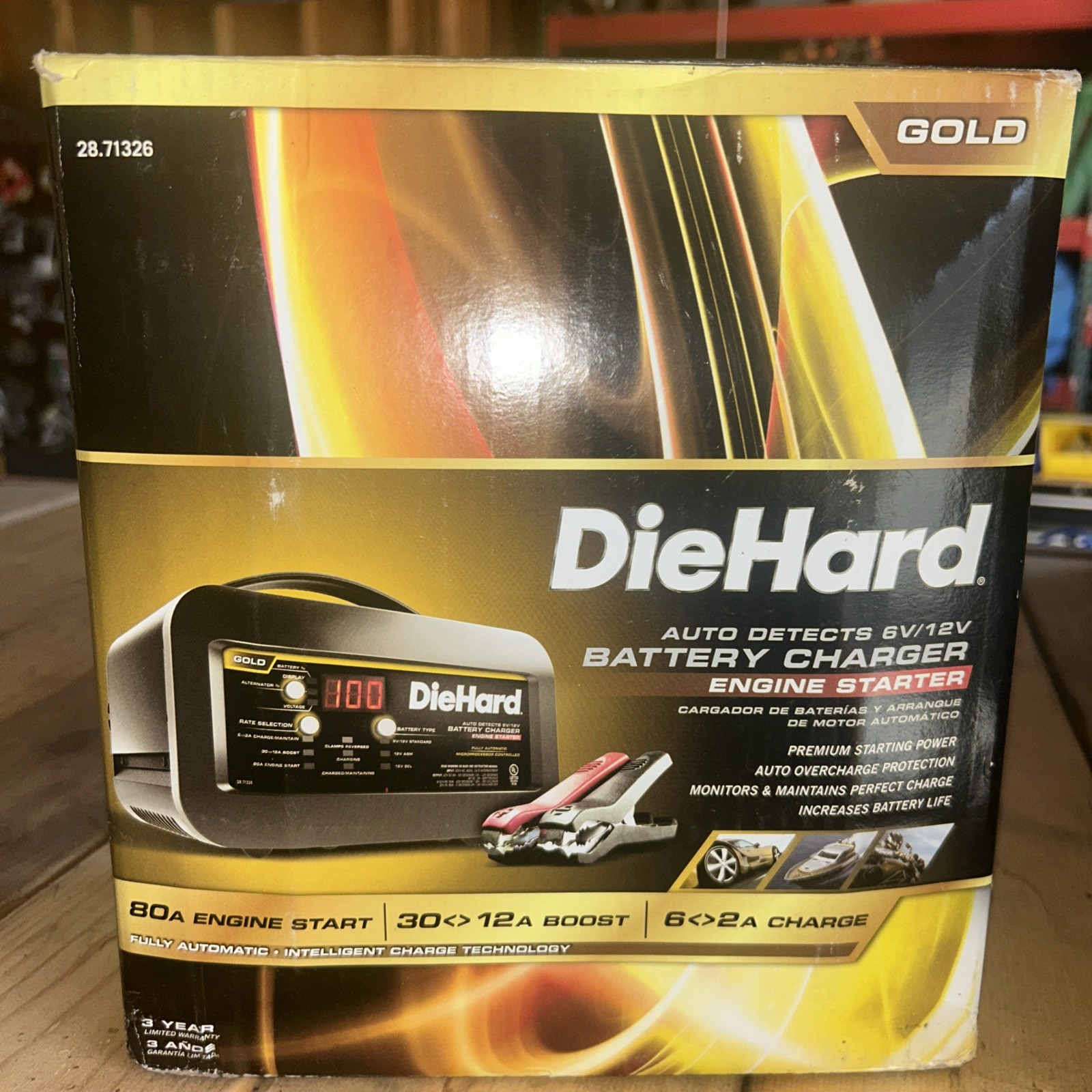 DieHard 71326 6/12V Shelf Smart Battery Charger and 2A Maintainer