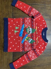 Christmas Sweater Elves Snow Boarding Sz 6-7  Reindeer Long Sleeve T-Shirt Sz 8