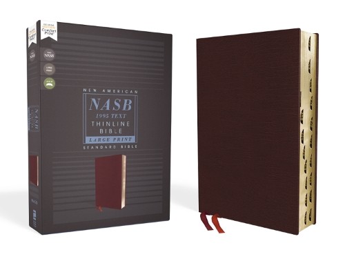 NASB, Thinline Bible, Large Print, Bonded Leather, Burgundy, ... - 9780310456377