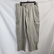 Haggar Pants Mens 36 X 30 Beige Khaki Classic Fit Cotton Blend Cargo Workwear
