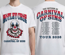 Motley Crue Shirt The Return Of Carnival Of Sins Tour 2026 Reprint Tshirt