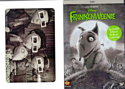 Disney's  Frankenweenie DVD + 5 x 7 Lithograph - New and Sealed Widescreen