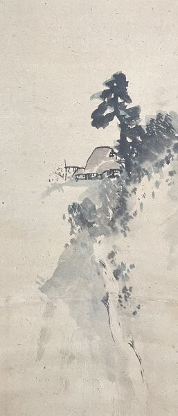 絵画 flk040089 JAPANESE PAINTING HANGER SCROLL JAPAN LANDSCAPE ANTIQUE OLD