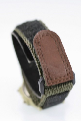 Orologio Uomo Ultimate Plastica Beige Nylon Verde 30m Data Cron Allarme Luce Quarzo - Foto 3 di 6