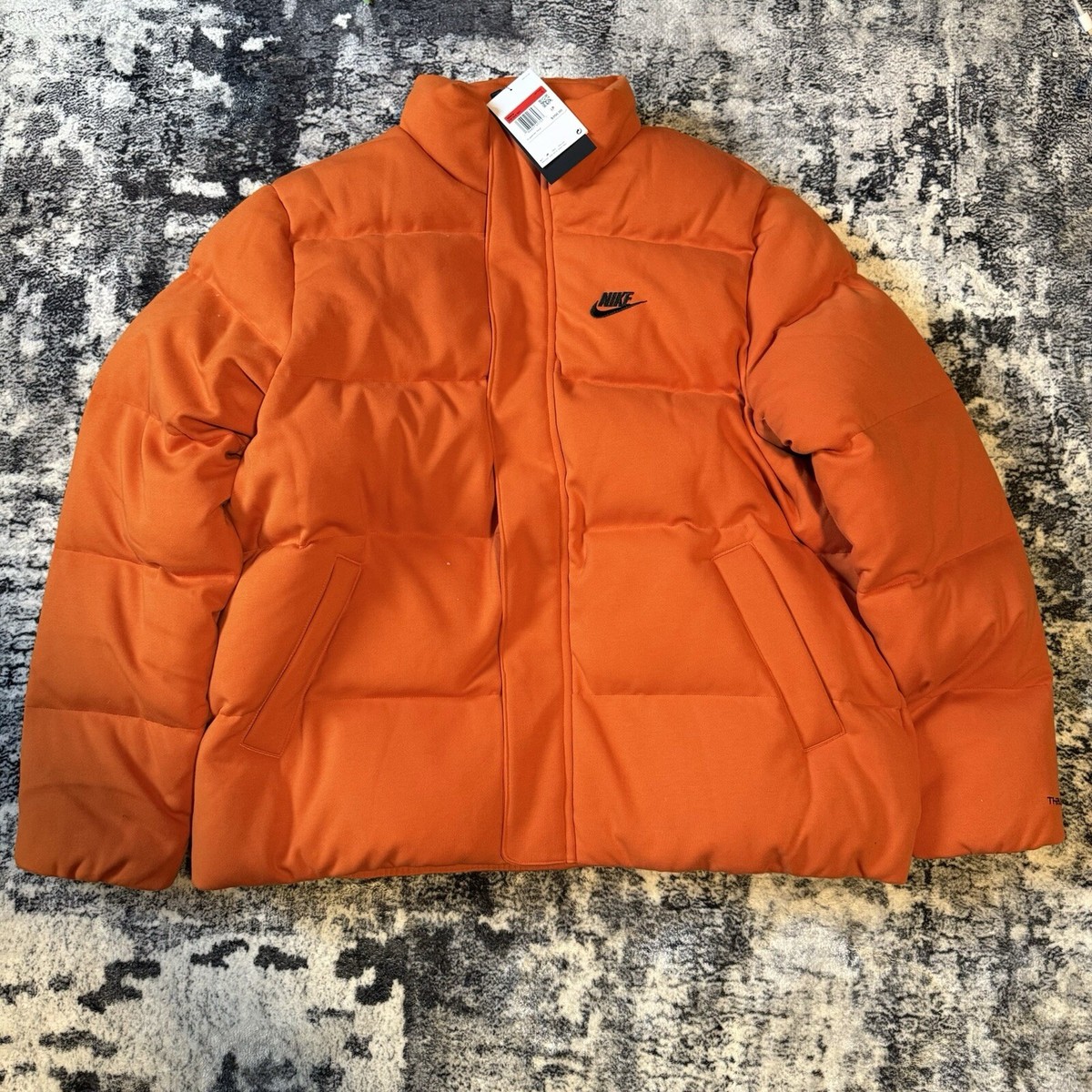 nike puffer jacket mens orange
