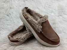 BOBS by Skechers 113791 Brown Slide On Casual Shoes Faux Fur Lined Size 6 / 36