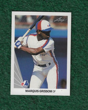 MARQUIS GRISSOM - 1990 LEAF ROOKIE CARD # 107 - MONTREAL EXPOS - MLB. rookie card picture