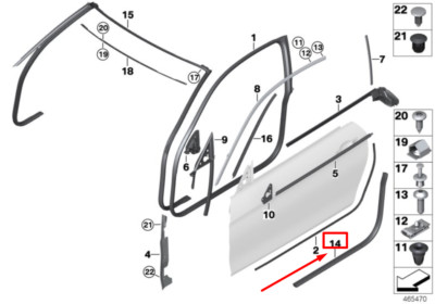 NEU BMW 4 CABRIO F33, F83 TÜR UNTERKANTENSCHUTZ 7279747 51727279747