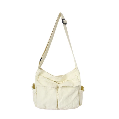 Damen Canvas solide Teenager Kuriertasche Damen große Kapazität Umhängetasche - Bild 21 von 37
